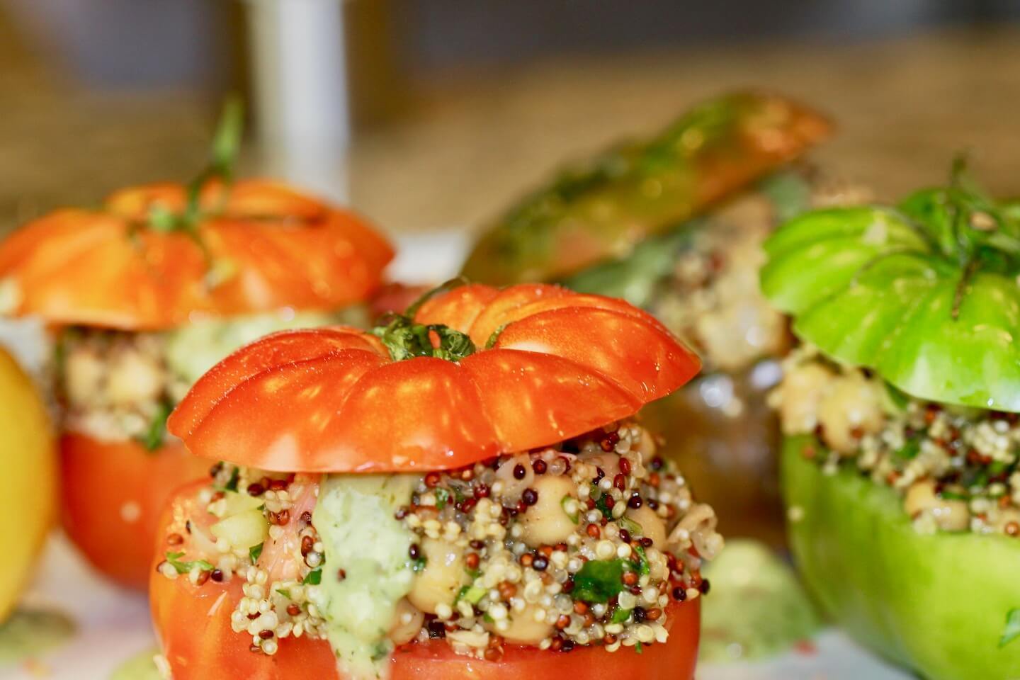 Quinoa-Stuffed Heirloom Tomatoes - Ali In The Valley