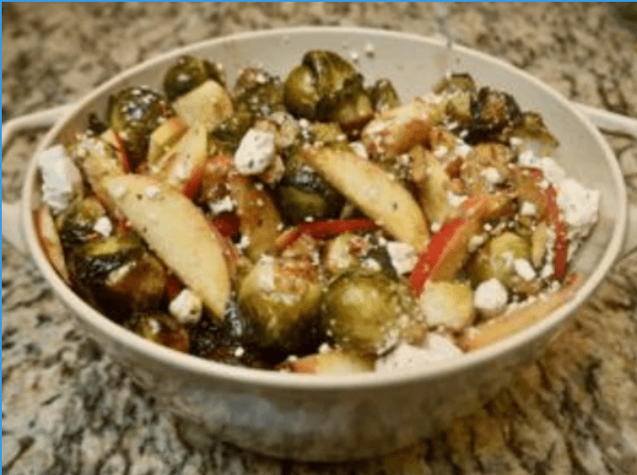 Roasted Brussels Sprouts And Apple Salad with Walnuts